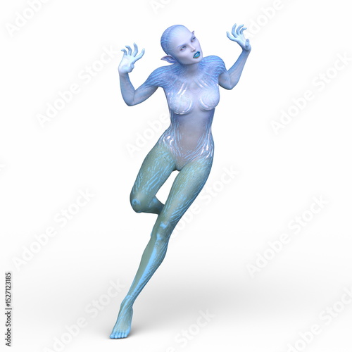 女性エイリアン　3DCGレンダリング