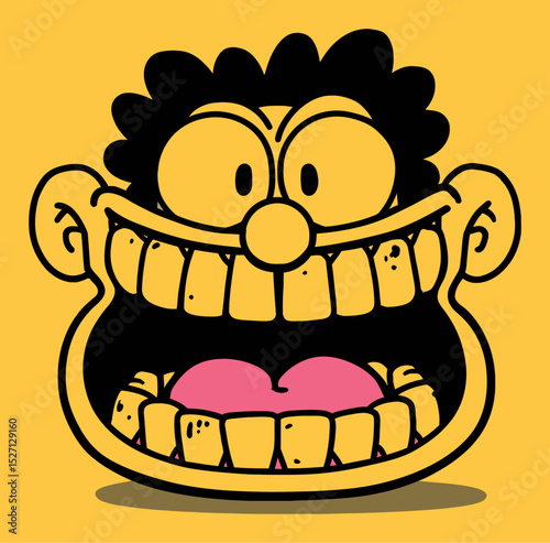 Playful Hand-Drawn Character Illustration with Exaggerated Expression