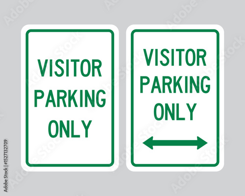 Visitor Parking Only Signs Vector Bundle