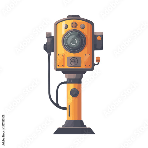 Automatic Buret vector 2D flat illustration, isolated on a white background.