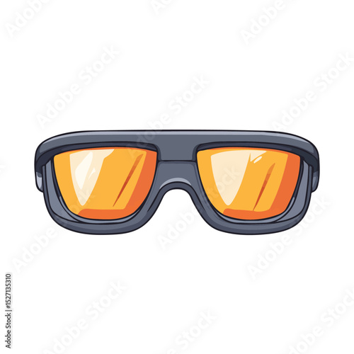 2D flat vector illustration of AR Glasses, isolated on a white background.