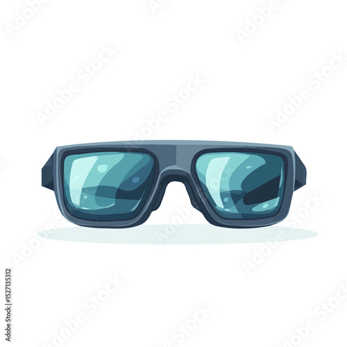 AR Glasses vector 2D flat illustration, isolated on a white background.