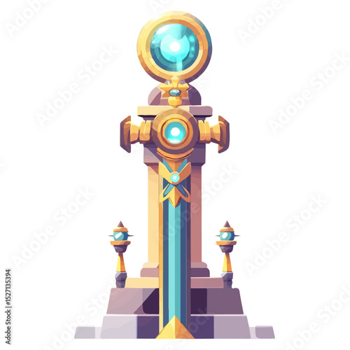 2D flat Artifacts Of Power vector illustration, isolated on a white background.