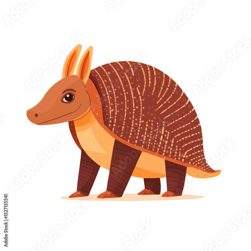2D flat Armadillo illustration vector, isolated on a white background.