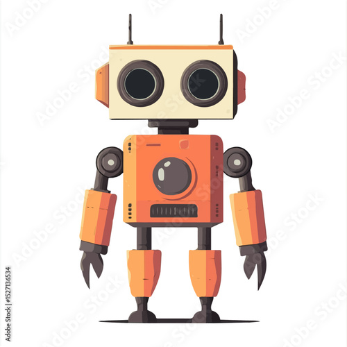 AI Chatbot illustration vector 2D flat, isolated on a white background.