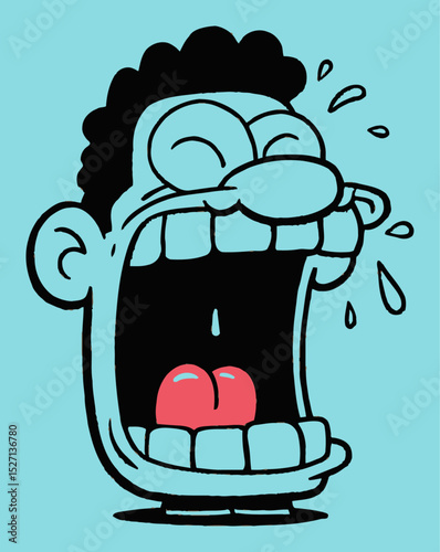 Vibrant Hand-Drawn Character Illustration of Eager Expressive Person