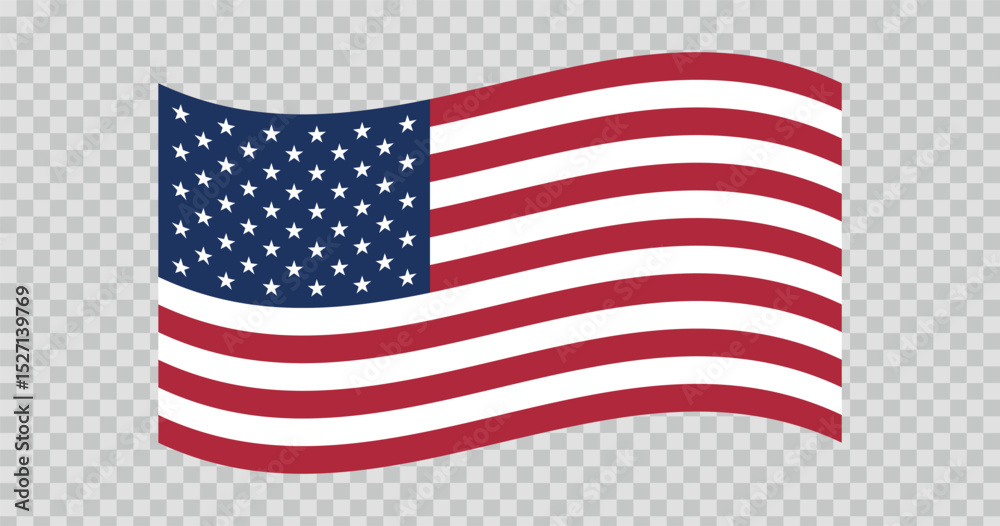 Fototapeta premium Flag of USA, The United States of America. American national symbol in official colors. Template icon. Abstract vector background.