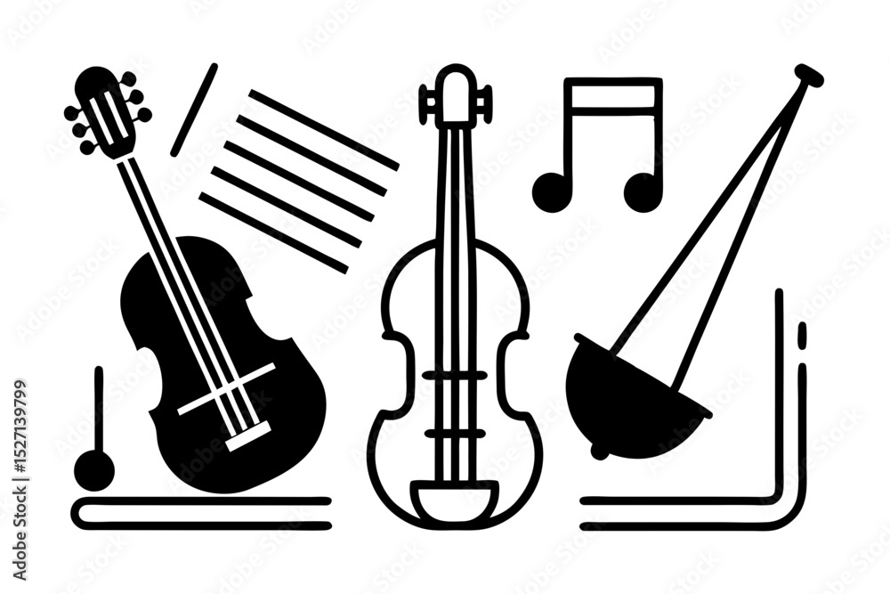 String instrument ensemble music graphic design