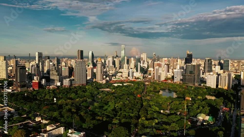 Aerial View of Central Park and Midtown Manhattan Skyline