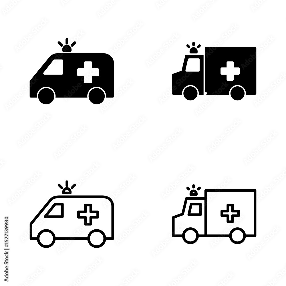 Ambulance icon vector. ambulance truck sign and symbol. ambulance car