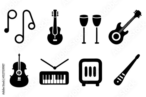 Collection of musical instrument icons