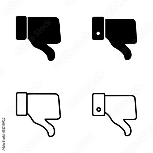 Dislike icon vector. dislike sign and symbol. Hand with thumb down