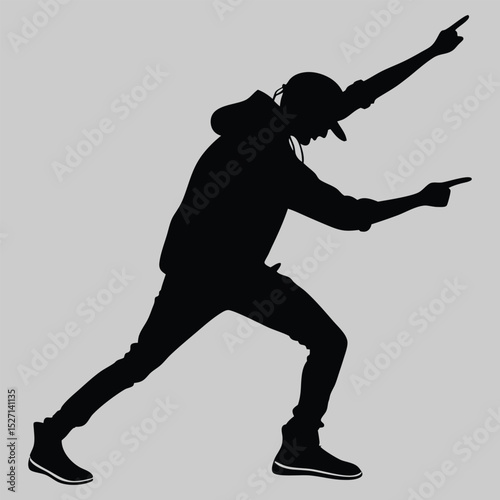 a person playing air guitar silhouette vector design art and illustration
