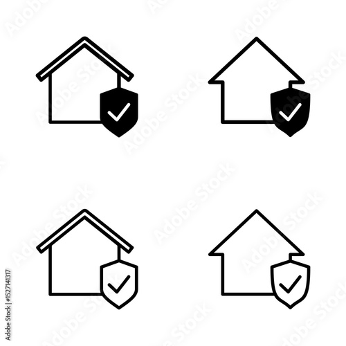 home insurance icon vector. home protection sign and symbol
