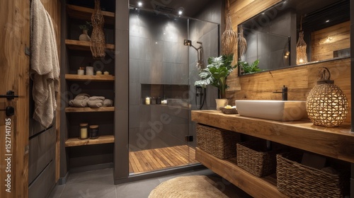 Modern rustic bathroom interior design