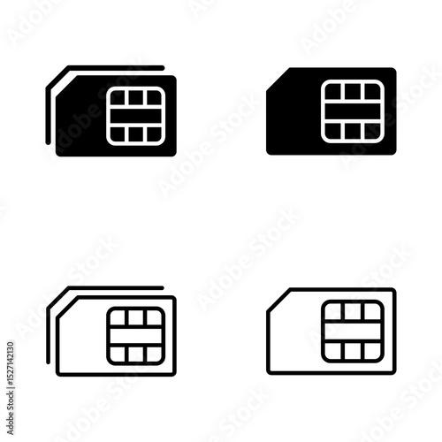 Sim card icon vector. dual sim card sign and symbol