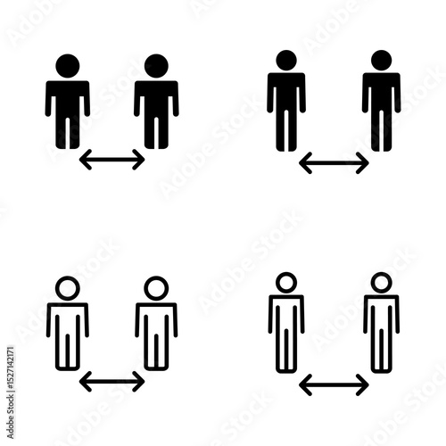 Social distance icon vector. social distancing sign and symbol. self quarantine sign