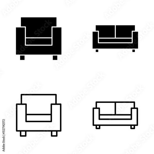 Sofa icon vector. sofa sign and symbol. furniture icon