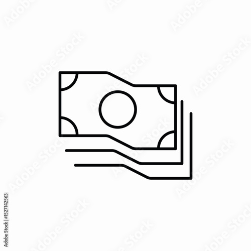banknote pile icon sign vector