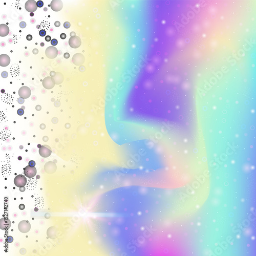 Girl Background. Pink Fairy Pattern. Unicorn Invitation. Fairytale Blurred Mesh. Purple Galaxy Gradient. Lilac Pastel Hologram. Magic Backdrop. Neon Girl Background.