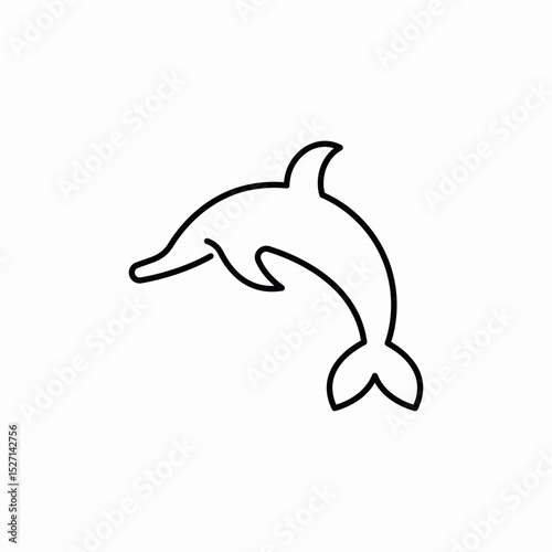 dolphin porpoising icon sign vector