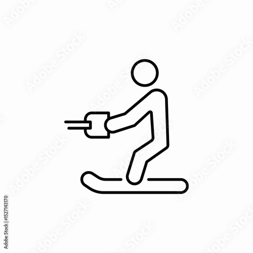 water ski icon sign vector