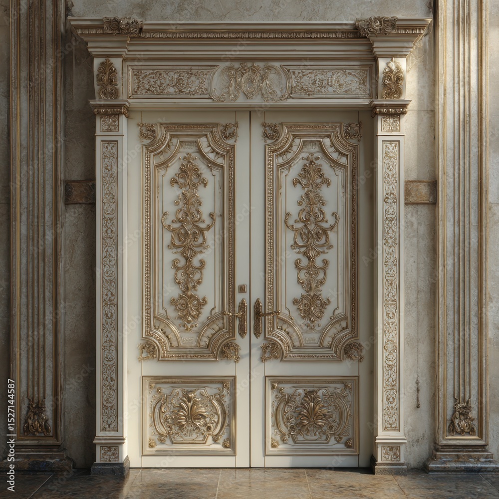 Fototapeta premium Ornate double doors with carvings