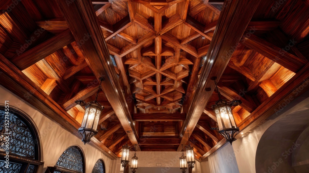 Obraz premium Ornate wooden ceiling design
