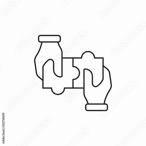 team puzzle icon sign vector