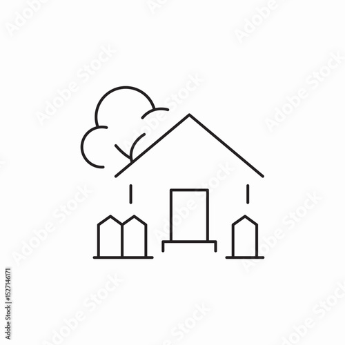 yard home icon sign vector