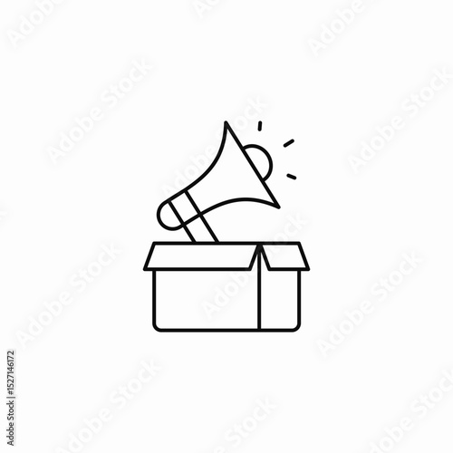 unboxing announcement icon sign vector