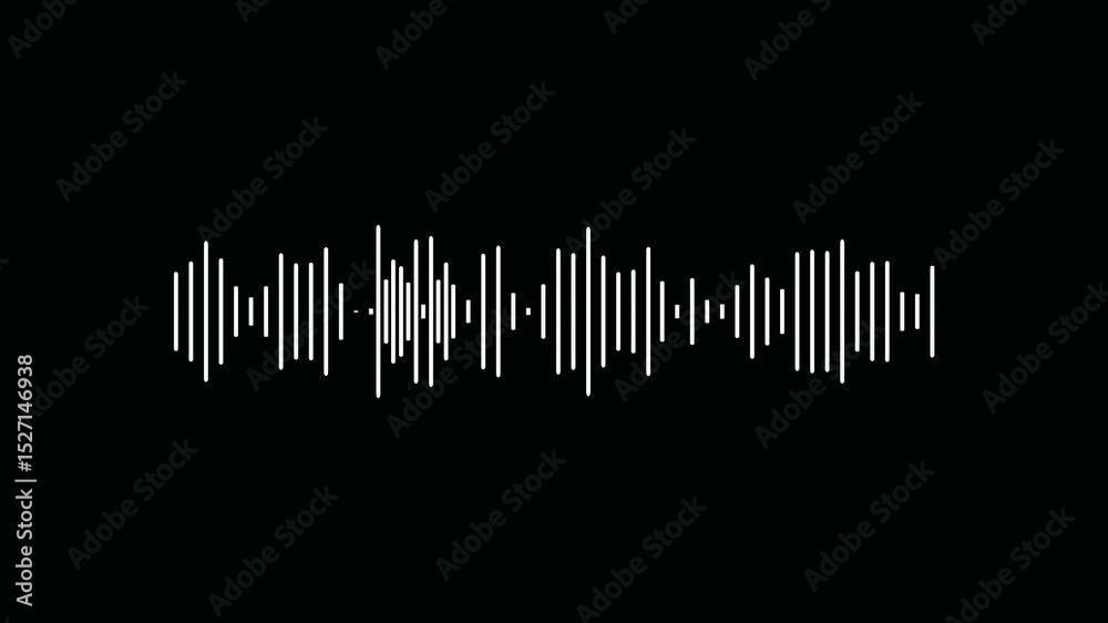 4k abstract music sound wave or audio wave from isolated on white background .Line digital minimalist voice and symbol technology. audio spectrum simulation Audio waveform equalizer on green screen,