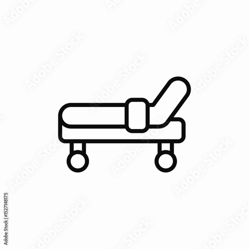 patient bed icon sign vector