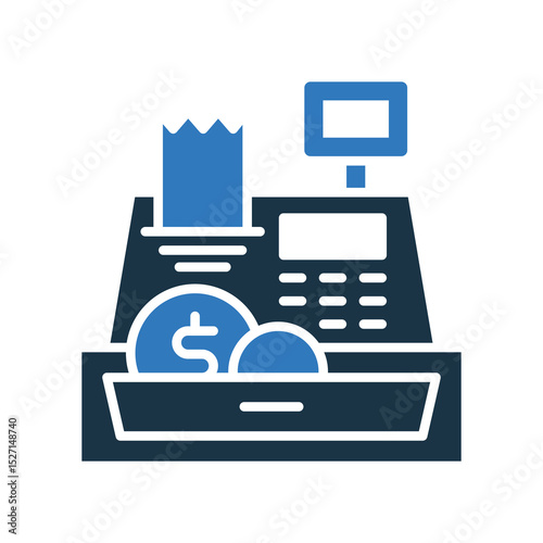 Cash Register mixed color icon