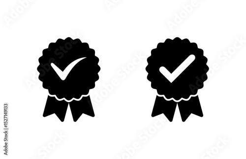 Approved icon vector illustration. Certified Medal Icon. check mark