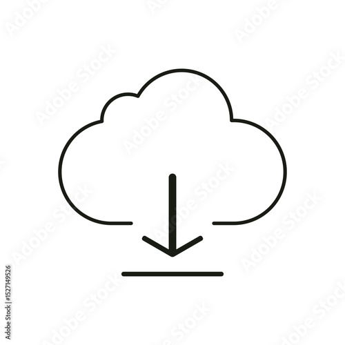 Outline-style cloud symbol representing cloud-based data transfer with a clean, modern design