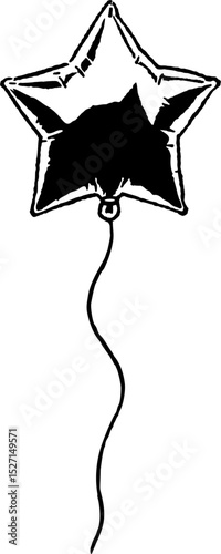 Black foil balloon metallic skin illustration 