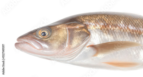 Close-up of a shiny fish showcasing intricate scale details.