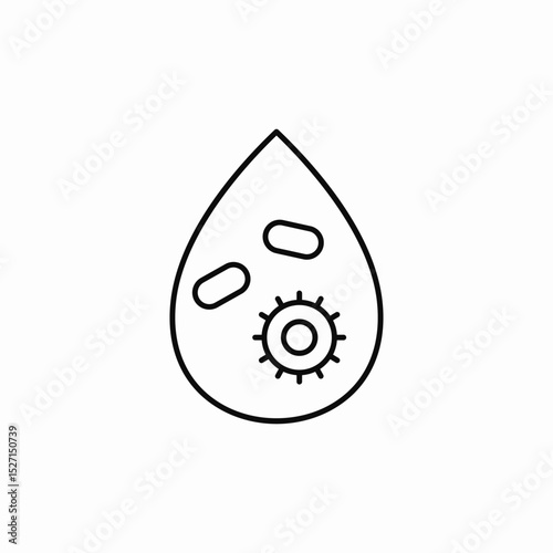 droplet microorganisms icon sign vector