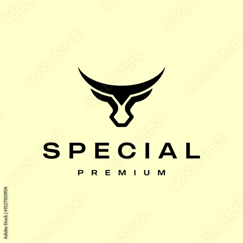 modern technology bull head logo template vector icon	
