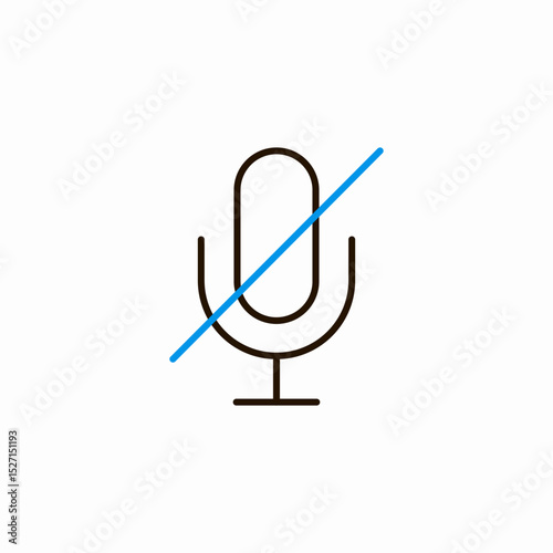 muted microphone icon sign vector