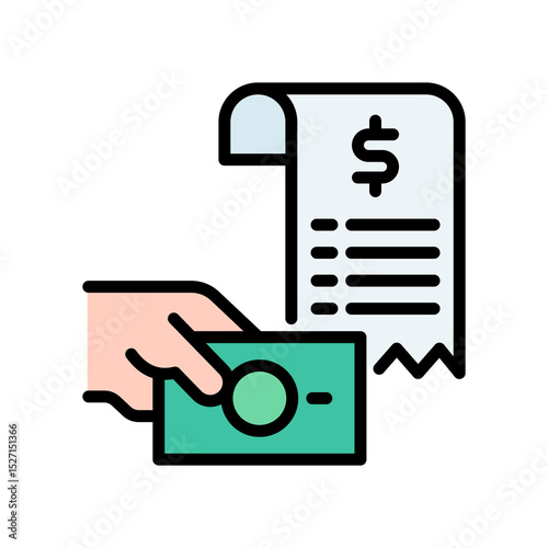 Bill Pay lineal color icon