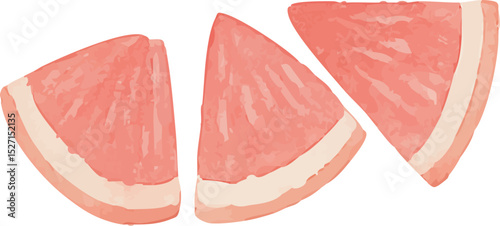 Watercolor Grapefruit Illustration – Hand Painted Citrus Fruit Clipart on White Background | Generative AI