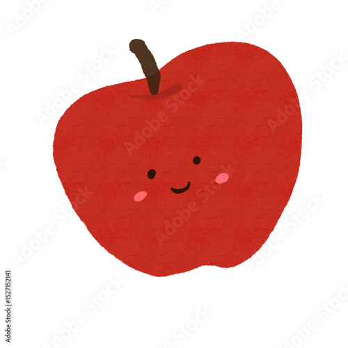apple cute illustration for children fruits decoration food vege drawing 