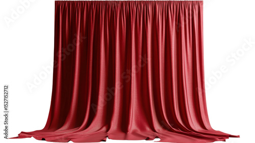Wallpaper Mural Luxurious red velvet curtain with rich folds and elegant theatrical texture isolated on white background Torontodigital.ca