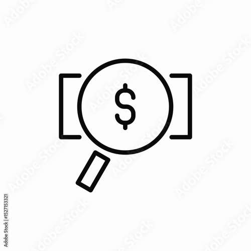 financial detail analysis icon sign vector