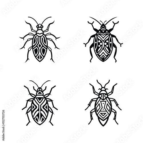 Bed bug vector art bundle set