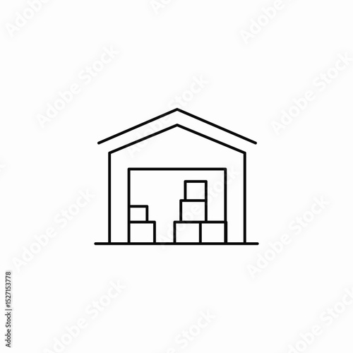 warehouse room icon sign vector