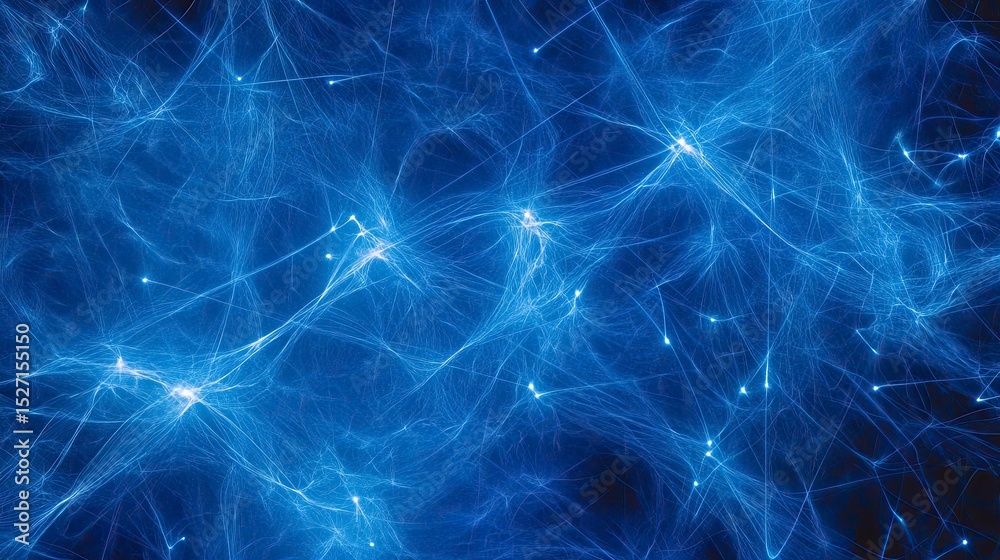 Fototapeta premium Abstract network of glowing blue lines on a dark background