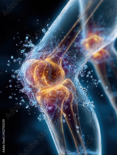 Knee Joint Inflammation and Water Damage Visualization
